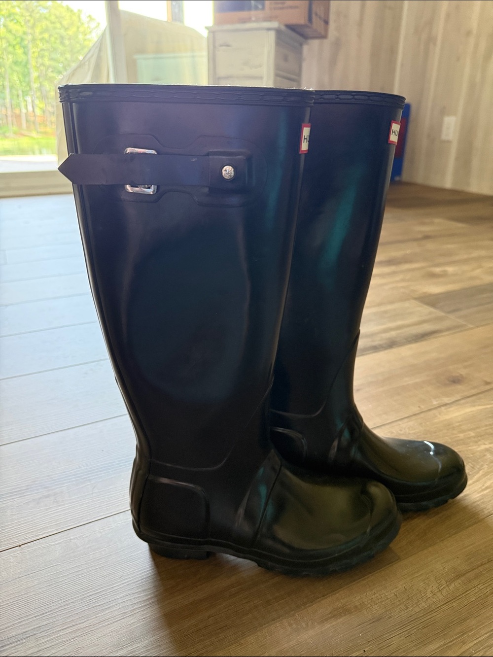 Hunter Gloss Black Knee-High Rain Boots - Picture 4 of 4